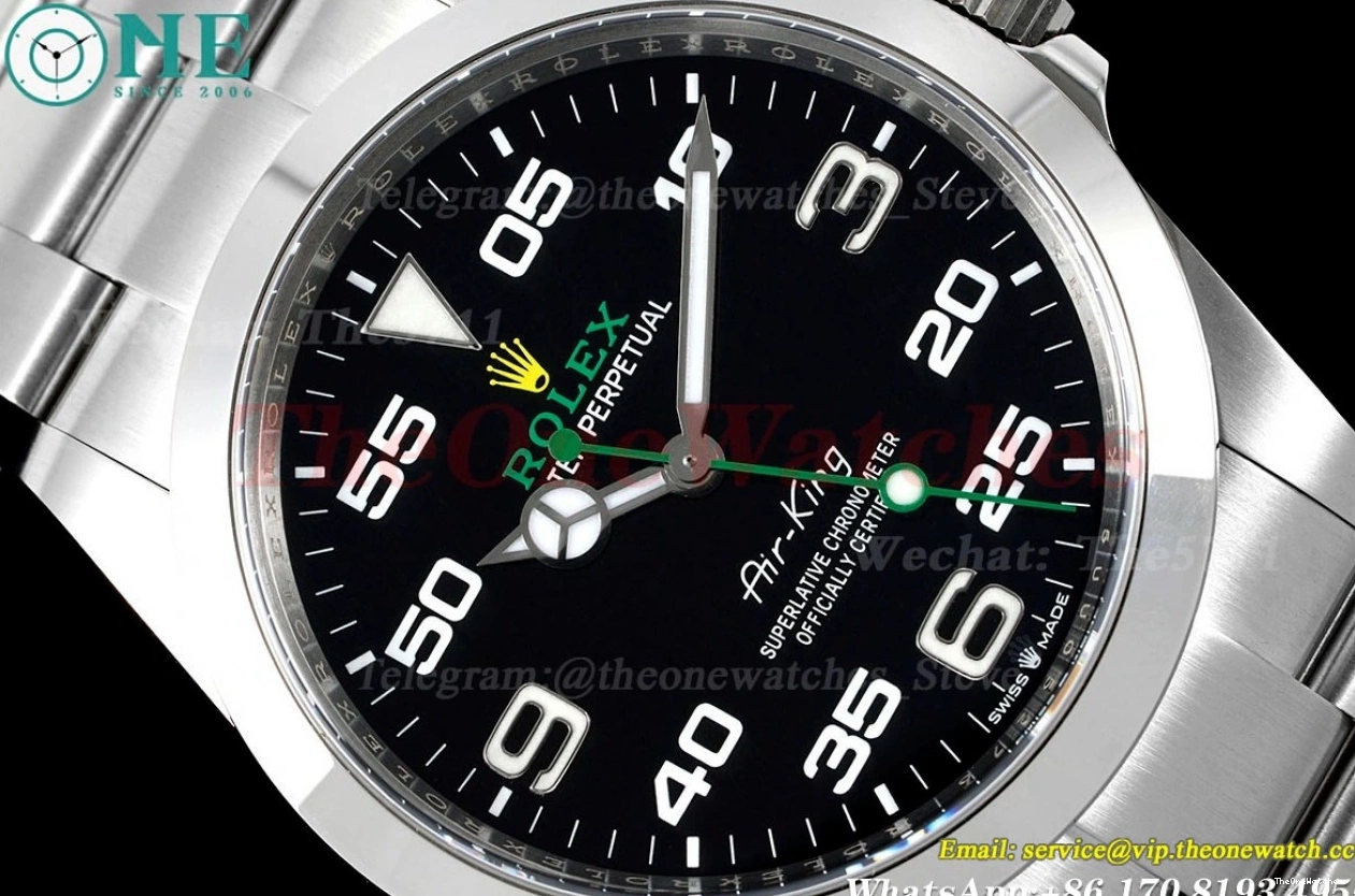 SS Clean Airking 40mm 126900 SS Black SH3230 Num 0520